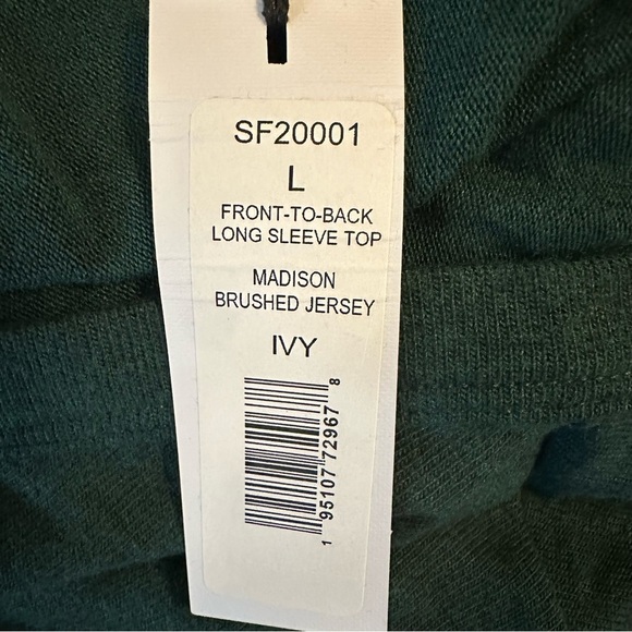 Michael Stars NWT Front to Back Long Sleeve Top Madison Brushed Jersey Ivy Large - Picture 4 of 6